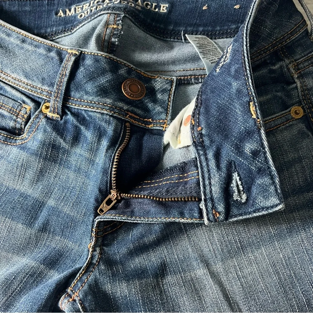 American Eagle Kick Boot Super Stretch Jeans Low Rise Y2K - Picture 3 of 10